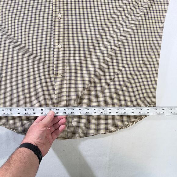 Ralph Lauren Button Shirt Blake Cut Men's XL Yellow & Navy Check Business Casual - Picture 7 of 9